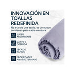 Toalla Microfibra Suede Gris - Secado Rápido Compacta