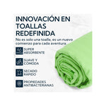 Toalla Microfibra Suede Verde - Secado Rápido Deporte Playa