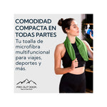 Toalla Microfibra Suede Verde - Secado Rápido Deporte Playa