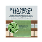 Toalla Microfibra Suede Verde - Secado Rápido Deporte Playa