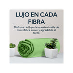 Toalla Microfibra Suede Verde - Secado Rápido Deporte Playa
