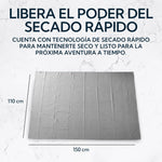 Toalla Microfibra XL Suede Gris - Tamaño Grande Secado Rápido