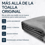 Toalla Microfibra XL Suede Gris - Tamaño Grande Secado Rápido